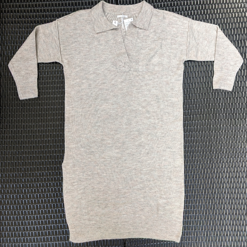 NWT Nordstrom Rack StitchDrop Shin Length Grey W/Subtle Pink Hues Sweater Dress